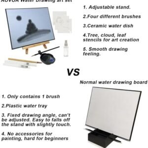 AOVOA Zen Meditation Board, Painting with Water for Relaxing, Mindfulness & Meditation Practice, Zen Meditation Gifts with Brushes and Stenciles