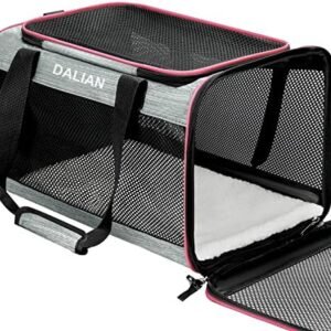 DALIAN Dog ​Soft-Sided Carriers, Airline Approved Pet Carrier for Travel, Maximum Pet Weight 18 Pounds