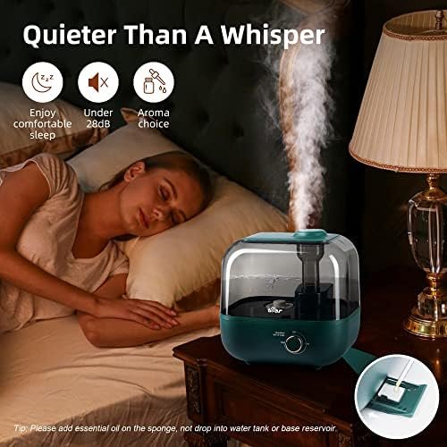 Bear Humidifiers for Bedroom Large Room Home, 5L Cool Mist Top Fill Humidifiers, Quiet Air Humidifier for Baby Nursery & Plants, Lasts Up to 35 Hours, Auto Shut-Off - Image 6