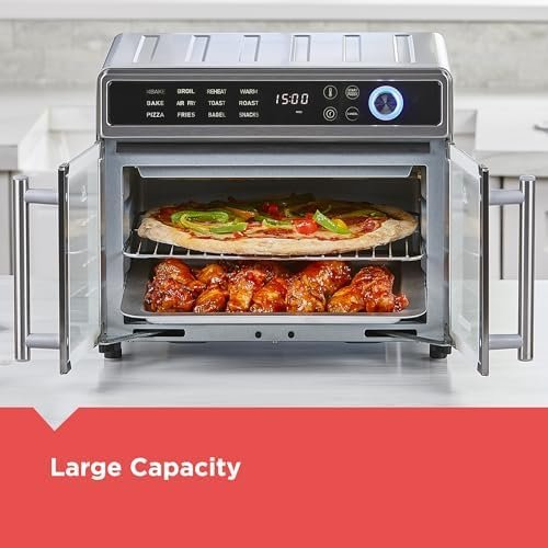 BLACK+DECKER Crisp 'N Bake Air Fryer Toaster Oven Combo, 12 in 1 Countertop Convection Oven Cooks Food Fast, Fits a Whole Pizza or 6 Toast Slices, French Doors with Stainless Steel Finish - Image 7