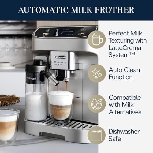 De'Longhi Magnifica Plus Fully Automatic Espresso Machine with Automatic Milk Frother for 18+ One Touch Recipes, Built-in Grinder, ECAM32070SB - Image 2