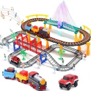 Toddler Train Set Toy, Electric Train Track Playset for 3 4 5 Years Old Kids, Boys and Girls