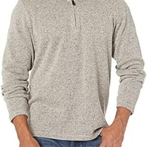 Wrangler Authentics Men's Long Sleeve Fleece Quarter-Zip Sweater