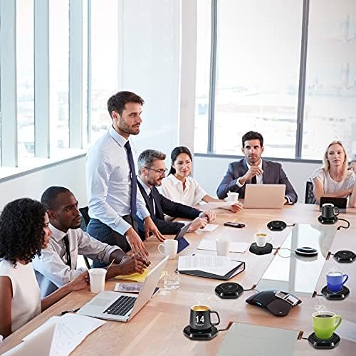 Smart Beverage Heating Plate Candle Wax Cup Warmer Electric Thermostat Coaster for Hot Coffee Milk Tea Water Cocoa Desk Home Office Use (R1 Black) - Image 7