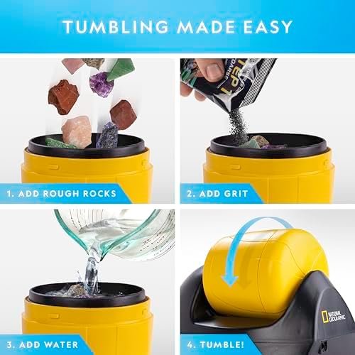 NATIONAL GEOGRAPHIC Starter Rock Tumbler Kit - Durable Leak-Proof Rock Polisher for Kids - Complete Rock Tumbling Kit - Geology Hobby Science Kit, Rocks & Crystals for Kids (Amazon Exclusive) - Image 2