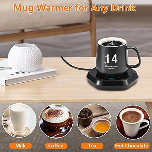 Smart Beverage Heating Plate Candle Wax Cup Warmer Electric Thermostat Coaster for Hot Coffee Milk Tea Water Cocoa Desk Home Office Use (R1 Black) - Image 5