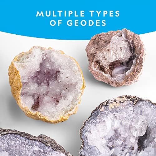 NATIONAL GEOGRAPHIC Break Open 10 Premium Geodes – Includes Goggles and 2 Display Stands - Great STEM Science Kit, Geology Gift for Kids, Break Your Own Geodes with Crystals, Toys for Boys and Girls - Image 4