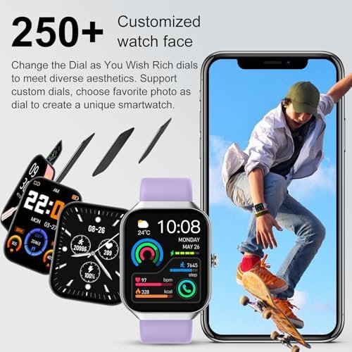 Smart Watch for Men Women (Answer/Make Call), 1.96" HD Smartwatch with Heart Rate/Sleep Monitor/Pedometer/Calories, 113+ Sports Fitness Watch, IP68 Waterproof Activity Tracker for Android iOS-Purple - Image 7