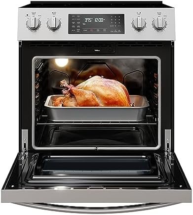 Kenmore Front Control Electric Range Oven with 5 Cooktop Elements with 7 Cooking Power Options, True Convection, Steam and Self Clean, Freestanding Oven, 4.8 cu. ft. Capacity Stainless Steel - Image 3