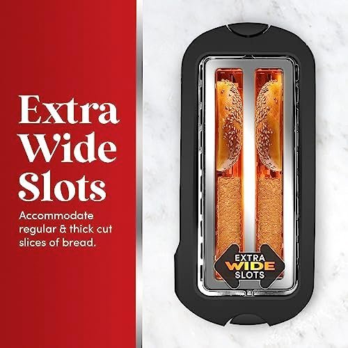 Elite Gourmet ECT-3100 Long Slot 4 Slice Toaster, Reheat, 6 Toast Settings, Defrost, Cancel Functions, Built-in Warming Rack, Extra Wide Slots for Bagels & Waffles, Stainless Steel & Black - Image 4