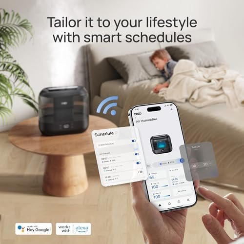 Dreo Smart Humidifiers for Bedroom, Top Fill 4L Cool Mist Humidifier with Nightlight, 32H Runtime, Touch/APP/Voice Control, Quiet Ultrasonic Humidifiers for Large Room, Home, Baby, Plants, Office - Image 4