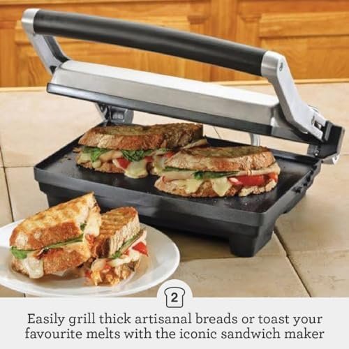 Breville Panini Press, Duo 1500-Watt Nonstick, Brushed Stainless Steel - Image 2