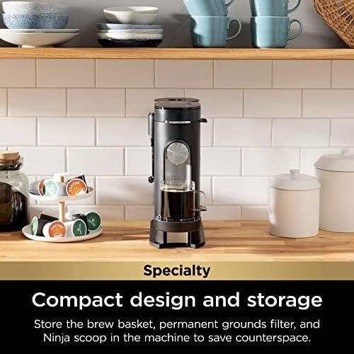 Ninja Pod & Grounds Specialty Single-Serve Coffee Maker, K-Cup Pod Compatible, Brews Grounds, Compact Design, Built-In Milk Frother, 56-oz. Reservoir, 6-oz. Cup to 24-oz. Mug Sizes, Black, PB051 - Image 5