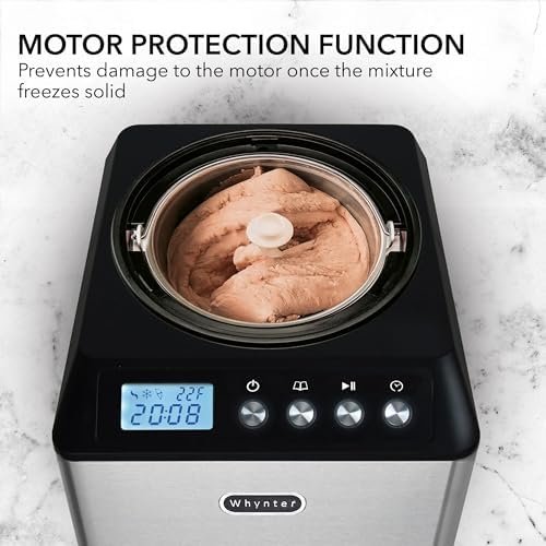 Whynter Ice Cream Maker Machine Automatic 2.1 Qt. upright with Built-in Compressor, LCD Digital Display & Timer, No Pre-Freezing, ICM-201SB, Stainless Steel - Image 2