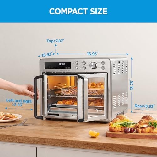 Midea Flexify French Door Toaster Oven Air Fryer Combo, 26.4 QT, Extra Large Air Fryer Countertop Oven 10-in-1 Combo, 25% Faster Cooking and 90% Less Oil, Stainless Steel - Image 10