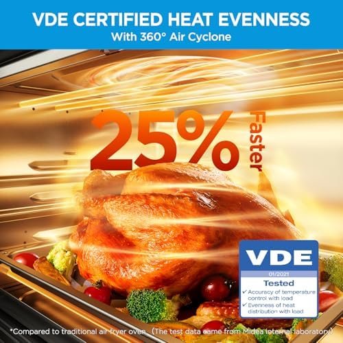 Midea Flexify French Door Toaster Oven Air Fryer Combo, 26.4 QT, Extra Large Air Fryer Countertop Oven 10-in-1 Combo, 25% Faster Cooking and 90% Less Oil, Stainless Steel - Image 5