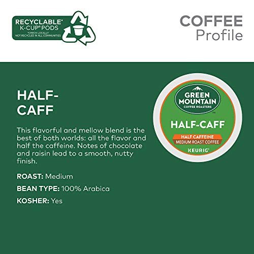 Green Mountain Coffee Roasters Half Caff, Single-Serve Keurig K-Cup Pods, Medium Roast Coffee Pods, 48 Count - Image 3
