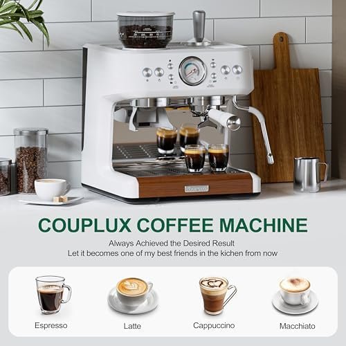 Espresso Machine with Grinder, Professional Coffee and Espresso Maker Combo, Dual Boiler 20 Bar Expresso Coffee Machines with Steam Wand Barista Kit, Cafe Espresso Machine for Cappuccino Latte - Image 7