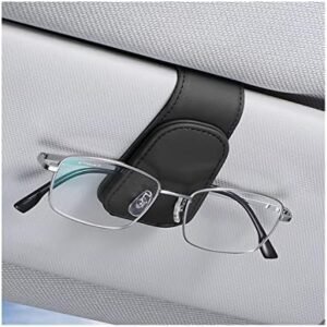 AICEL Sunglasses Holders for Car Sun Visor, Leather Eyeglasses Hanger Mounter, Magnetic Glasses Holder and Ticket Card Clip, Auto Interior Accessories Universal for SUV Pickup Truck