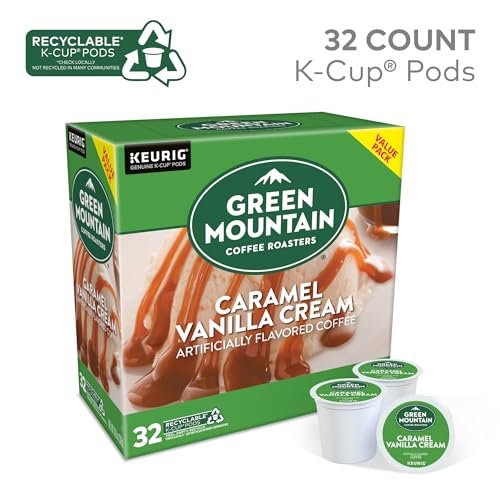 Green Mountain Coffee Roasters Caramel Vanilla Cream, Single-Serve Keurig K-Cup Pods, Flavored Light Roast Coffee Pods, 32 Count - Image 2