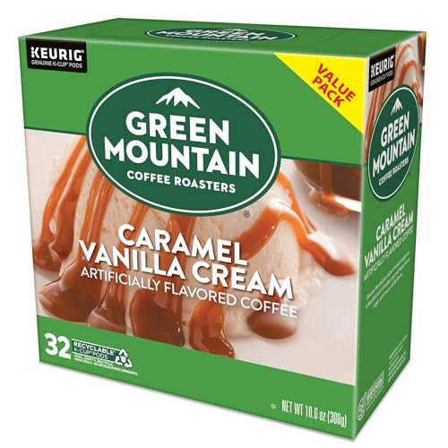 Green Mountain Coffee Roasters Caramel Vanilla Cream, Single-Serve Keurig K-Cup Pods, Flavored Light Roast Coffee Pods, 32 Count - Image 14