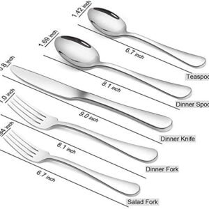Silverware Set, Briout Flatware Set Service for 4 Stainless Steel Cutlery Set 20 Piece Include Upgraded Knife Spoon Fork Mirror Polished, Dishwasher Safe