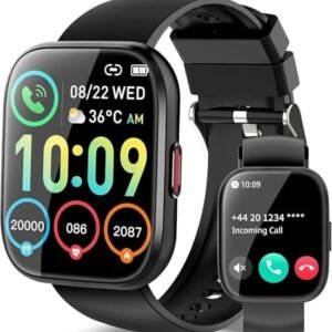 Smart Watch, Fitness Tracker with Dail Calls Speaker, 1.85" TFT-Touch Screen Smartwatch, 112 Sport Modes Activity Tracker with Heart Rate Monitor, IP68 Waterproof, Pedometer Watch for Women Men