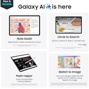 SAMSUNG Galaxy Tab S10+ Plus 12.4” 256GB, Android Tablet, Circle to Search, Sketch to Image, Durability, Long Battery Life, AMOLED 2X Screen, S Pen Included, US Version, 2024, Platinum Silver