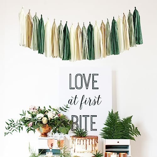 ANSOMO Sage Green Happy Birthday Party Decorations Retro Green Nude Ivory Dark Olive Kraft Paper Banner Balloons Neutral Rustic Boho Blush Safari Botanical Greenery Wild Décor Supplies Women Adults - Image 5