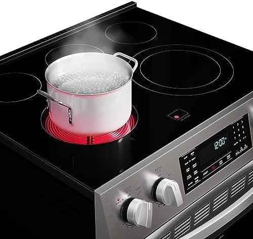 Kenmore Front Control Electric Range Oven with 5 Cooktop Elements with 7 Cooking Power Options, True Convection, Steam and Self Clean, Freestanding Oven, 4.8 cu. ft. Capacity Stainless Steel - Image 4