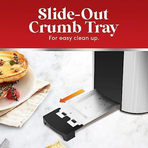 Elite Gourmet ECT-3100 Long Slot 4 Slice Toaster, Reheat, 6 Toast Settings, Defrost, Cancel Functions, Built-in Warming Rack, Extra Wide Slots for Bagels & Waffles, Stainless Steel & Black - Image 3