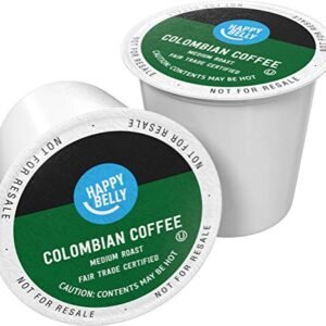 Amazon Brand - Happy Belly Medium Roast Coffee Pods, Colombian, Compatible with Keurig 2.0 K-Cup Brewers, 100 Count