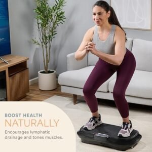 LifePro Vibration Plate Exercise Machine – Whole Body Workout Vibration Fitness Platform w/ Loop Bands – Home Training Equipment