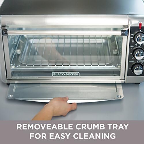 BLACK+DECKER 8-Slice Extra Wide Convection Toaster Oven, Fits 9"x13" Oven Pans and 12" Pizza, Bake, Toast, Broil, and Keep Warm Functions, Countertop Compact Design with Stainless Steel Finish - Image 5