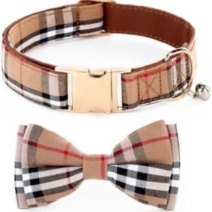 Dog Bowtie Collars, Cute Soft Dog Collar with Bow Tie, Safety Metal Buckle, Adjustable Collars for Boy and Girl Dogs Pets.