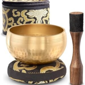 Tibetan Singing Bowl Set – Authentic Hand-Tuned Sound Bowl for Meditation – Complete Meditation Bowl Kit with Cushion, Mallet, Box & Guide – Perfect Tibetan Bell for Yoga, Relaxation, & Sound Healing