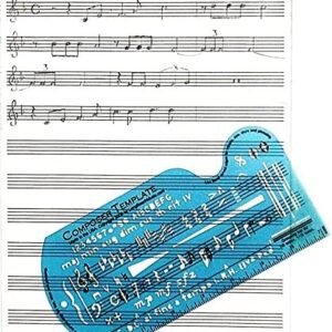Song Writer's Composing Template Stencil for Music Notes & Symbols with Manuscript Staff Paper Tablet