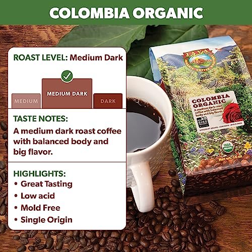 Java Planet Low Acid Coffee, Organic Colombian Single Origin: Whole Bean Medium Dark Roast - Smooth Full Flavored Coffee Bean, 1LB Bag - Image 4