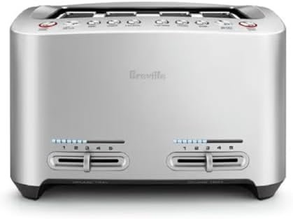 Breville 4-Slice BTA840XL Die-Cast Smart Toaster, Brushed Aluminum