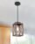 DEWENWILS Farmhouse Pendant Light, Metal Hanging Light Fixture with Wooden Grain Finish, 48 Inch Adjustable Pipes for Flat and Slop Ceiling, Kitchen Island, Bedroom, Dining Hall, E26 Base