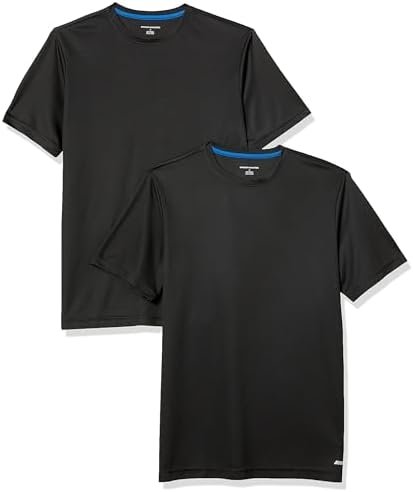 Amazon Essentials T-Shirts for Men, Active Performance Tech, Available in Big & Tall, Pack of 2