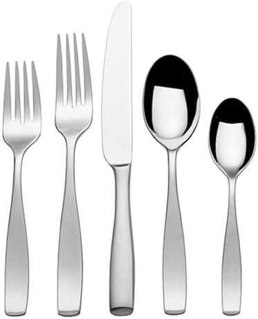 Mikasa, Satin Loft Flatware Service for 12, 65 Piece Set, 18/10 Stainless Steel, Silverware Set with Serving Utensils