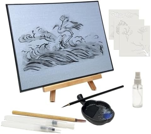 AOVOA Zen Meditation Board, Painting with Water for Relaxing, Mindfulness & Meditation Practice, Zen Meditation Gifts with Brushes and Stenciles