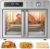 Midea Flexify French Door Toaster Oven Air Fryer Combo, 26.4 QT, Extra Large Air Fryer Countertop Oven 10-in-1 Combo, 25% Faster Cooking and 90% Less Oil, Stainless Steel