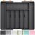 Lifewit Silverware Drawer Organizer, Expandable Utensil Tray for Kitchen, BPA Free Flatware and Cutlery Holder, Adjustable Plastic Storage for Spoons Forks Knives, Large, Black
