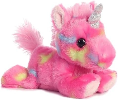 Aurora® Vibrant Bright Fancies™ Jellyroll Unicorn™ Stuffed Animal – Eye-Catching Fun – Delightful Cuddles – Pink 7 Inches