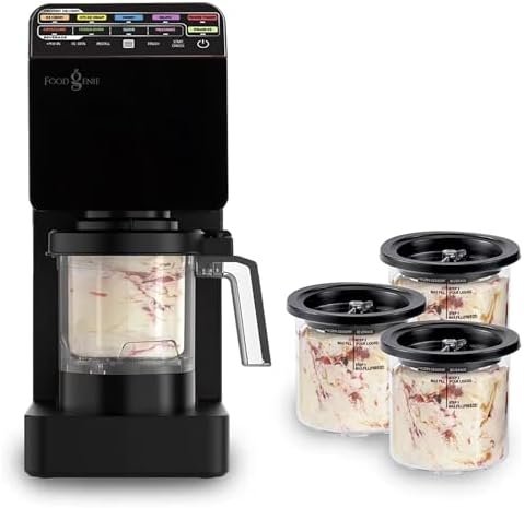 Dessert Station – Black – 11-In-1 Ice Cream & Frozen Treat Maker for Ice Cream, Sorbet, Milkshakes, Frozen Yogurt, & More, 11 Programs, XL Capacity, Silver, Includes (3) Family-Sized 16 oz. Tubs