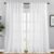 NICETOWN White Faux Linen Sliding Door Curtains 90 inches Long, Rod Pocket & Back Tab Semi Sheer Window Treatments Privacy with Light Filter for Farmhouse/French Door, W66 x L90, 2 Panels