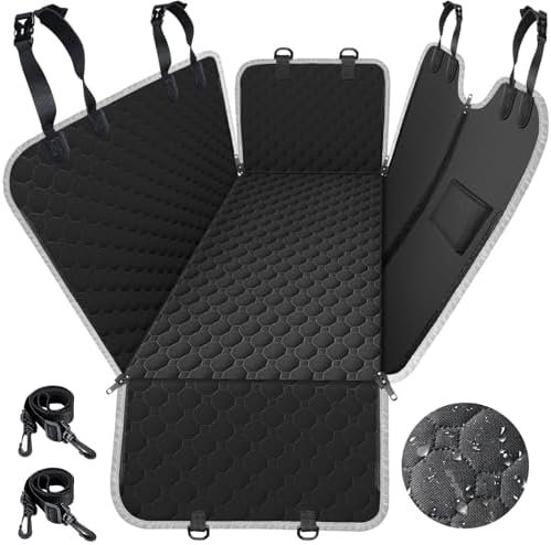 Mancro Dog Car Seat Cover for Back Seat, Waterproof Car Seat Protector for Dogs with Side Flaps, Scratchproof Dog Backseat Cover, Dog Hammock with Nonslip Bottom for SUVs, Standard(54″ Wx55 L)