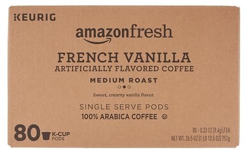 AmazonFresh 80 Ct. K-Cups, French Vanilla Flavored Medium Roast, Keurig K-Cup Brewer Compatible